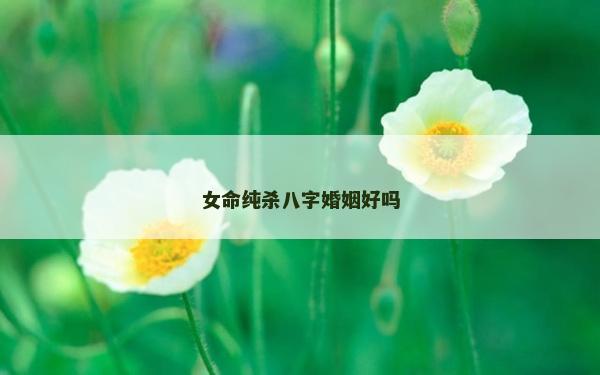 女命纯杀八字婚姻好吗