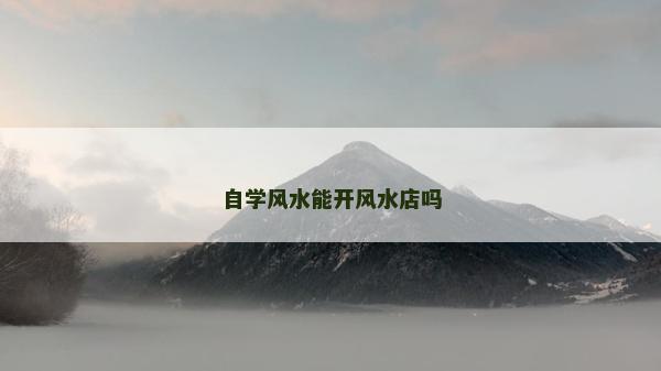 自学风水能开风水店吗