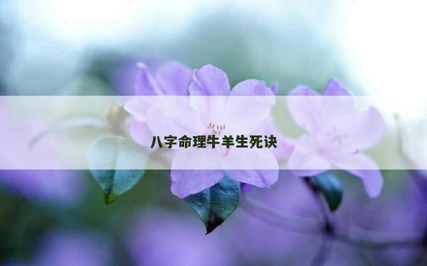 八字命理牛羊生死诀