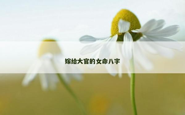 嫁给大官的女命八字