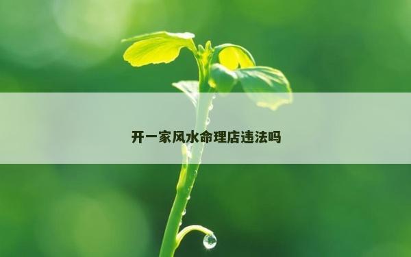 开一家风水命理店违法吗