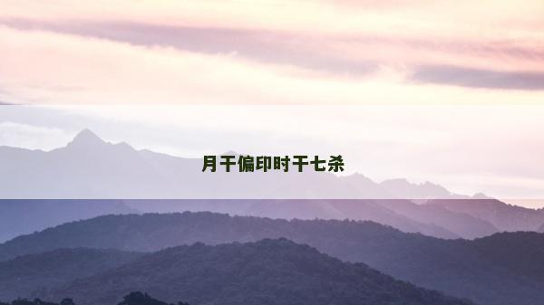 月干偏印时干七杀