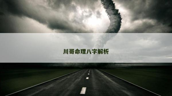 川哥命理八字解析