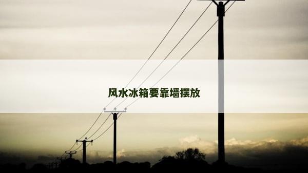 风水冰箱要靠墙摆放