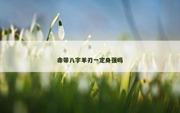 命带八字羊刃一定身强吗