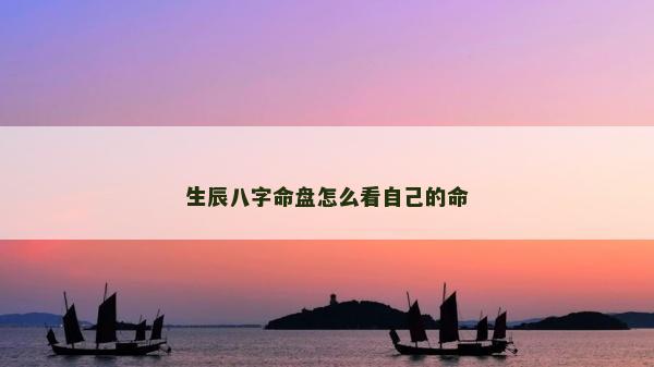 生辰八字命盘怎么看自己的命