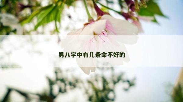 男八字中有几条命不好的