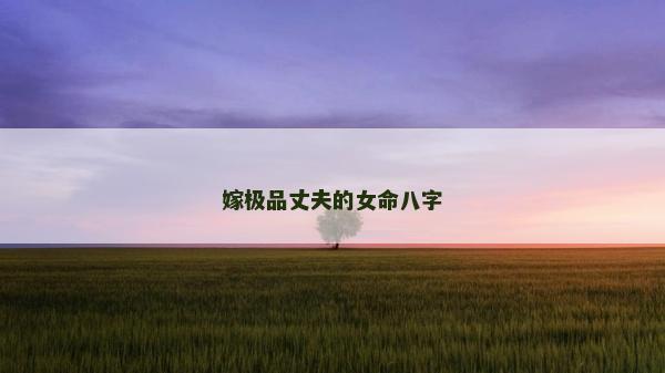 嫁极品丈夫的女命八字