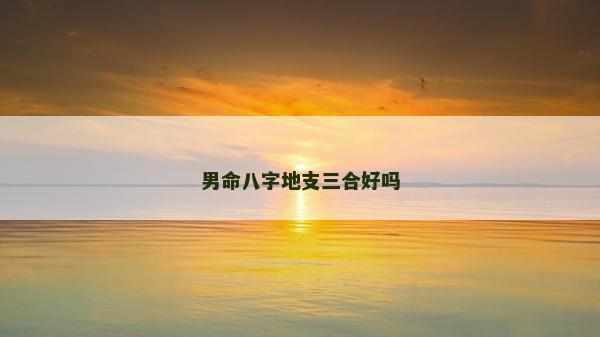 男命八字地支三合好吗