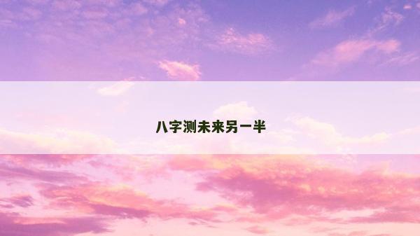 八字测未来另一半
