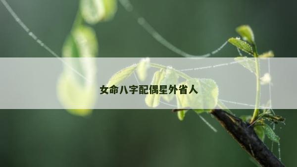 女命八字配偶星外省人