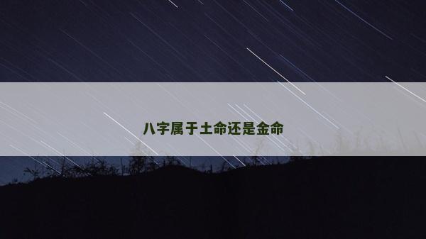 八字属于土命还是金命