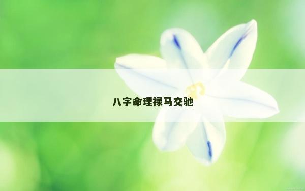 八字命理禄马交驰