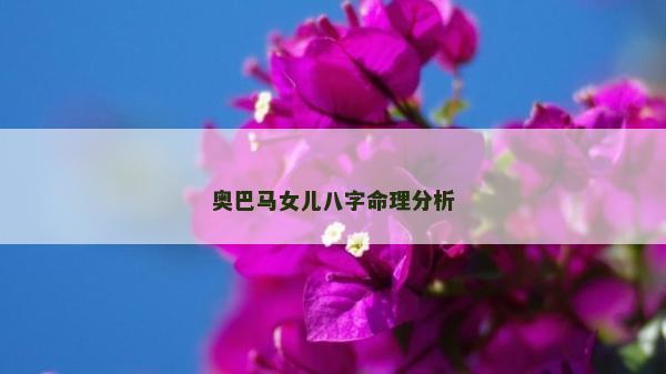 奥巴马女儿八字命理分析