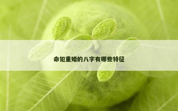 命犯重婚的八字有哪些特征