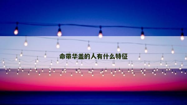 命带华盖的人有什么特征
