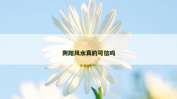 阴阳风水真的可信吗