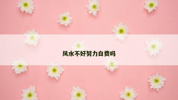 风水不好努力白费吗