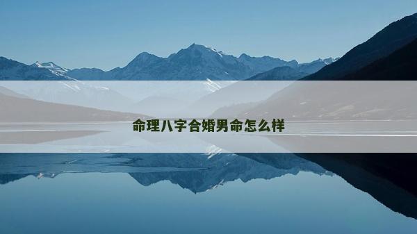 命理八字合婚男命怎么样