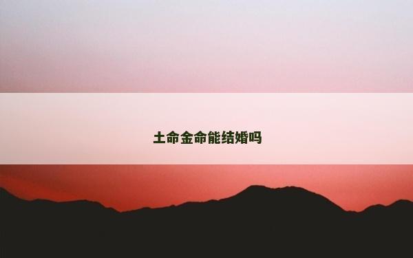 土命金命能结婚吗