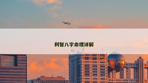利智八字命理详解
