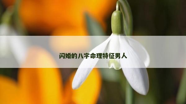 闪婚的八字命理特征男人