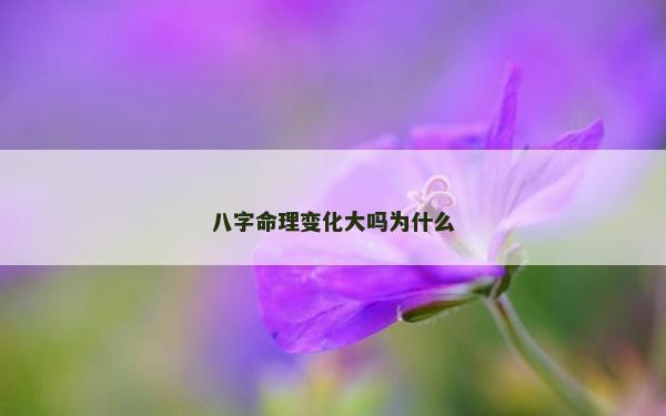 八字命理变化大吗为什么