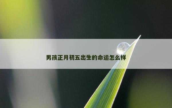 男孩正月初五出生的命运怎么样
