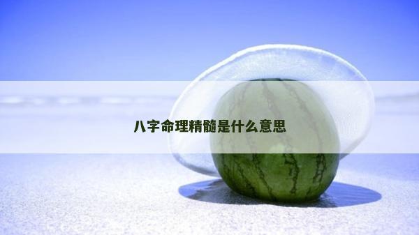 八字命理精髓是什么意思