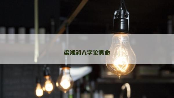 粱湘润八字论男命