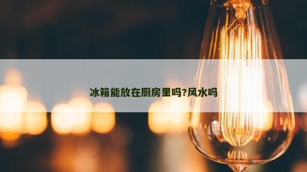 冰箱能放在厨房里吗?风水吗