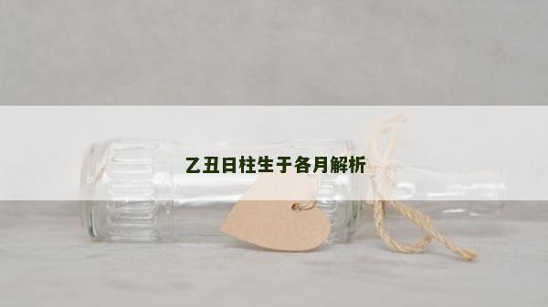 乙丑日柱生于各月解析