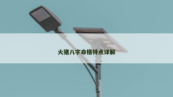 火猪八字命格特点详解