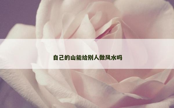 自己的山能给别人做风水吗