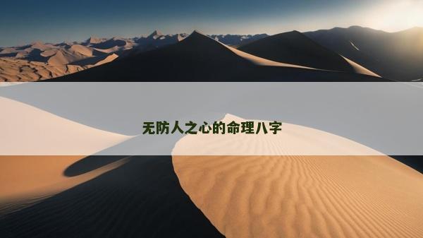 无防人之心的命理八字