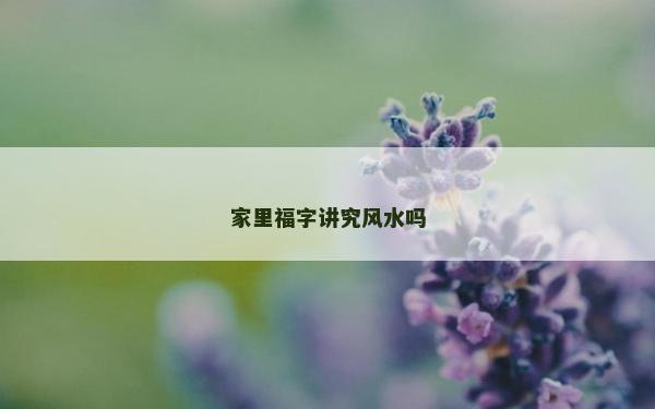 家里福字讲究风水吗