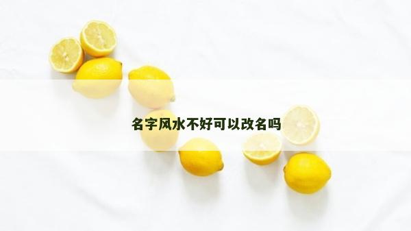 名字风水不好可以改名吗