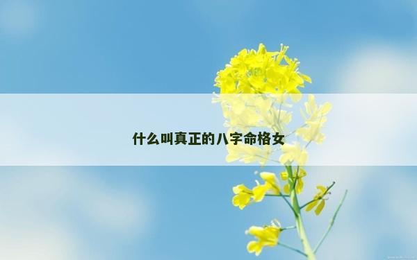 什么叫真正的八字命格女