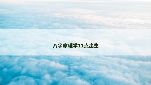 八字命理学11点出生