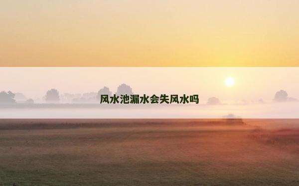 风水池漏水会失风水吗