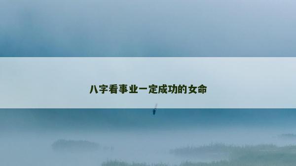 八字看事业一定成功的女命