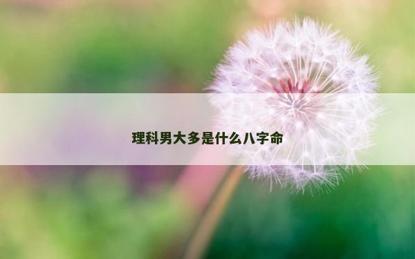 理科男大多是什么八字命