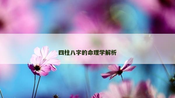 四柱八字的命理学解析