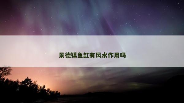 景德镇鱼缸有风水作用吗