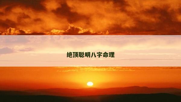 绝顶聪明八字命理