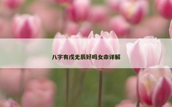 八字有戊无辰好吗女命详解