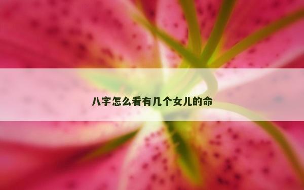 八字怎么看有几个女儿的命