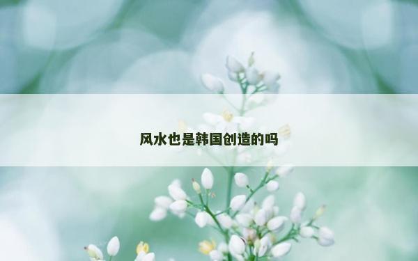 风水也是韩国创造的吗
