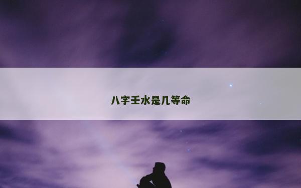 八字壬水是几等命
