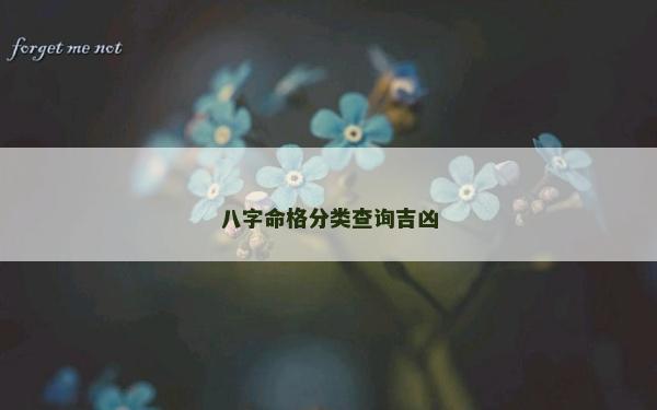 八字命格分类查询吉凶